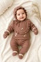 Ncx 243333 Brown Lace Floral Embroidered 5-Piece Bodysuit Set - 2