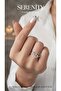 Green Leaf Flower Zircon Stone Steel Plated Ring - 2
