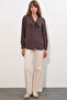 Women's Polka Dot Scarf Collar Blouse 1427 - Brown - 2