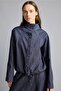 High Collar Drawstring Regular Fit Jean Look Jacket I4072Ax26Au - 6