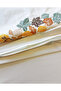 Natural - Mustard Lace Leaf Embroidered Single Duvet Cover Set - 4