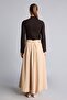 Belt Detailed Pleated Regular Fit Twill Maxi Skirt I2357Ax26Au - 7