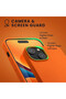 iPhone 15 Case Inside Velvet Camera Raised Soft Silicone Launch Cover Orange - 2