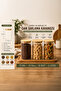 2-3 Bamboo Vacuum Lids Round Borosilicate Glass 3-Piece Jar Set Storage Container 1300ml 10X20Cm - 2