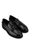 Men's Genuine Leather Black Opening Loafer Shoes - 2