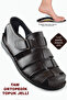 Ayakbuburada 033 Heel Gel Genuine Leather Men's Sandals Shoes