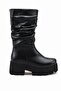 Marina Black Rustic Women's Daily High-Top Comfortable Stylish Bellows Boots - 3