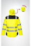 Portwest T400 Pw3 Hi-Vis Winter Reflective Waterproof Hooded Yellow Work Coat - 3