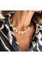 Round Plate Detailed Gold Color Stainless Steel Women's Necklace - Modern Statement Design - 4