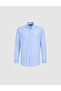 Blue Striped Slim Fit Long Sleeve Shirt 50320890-Vr036 - 7