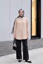 Draped Cuff Oval Cut Shirt - Light Mink - 4