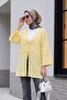 Double Lace Front Honeycomb Pattern Kimono - Light Yellow - 3
