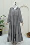 Boydan Zippered Elastic Sleeve Piece Ayrobin Ferace -Light Gray - 3