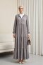 Boydan Zippered Elastic Sleeve Piece Ayrobin Ferace -Light Gray
