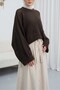 Bat Sleeve Openwork Knitwear Sweater -K. Coffee