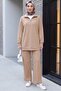 Half-Zip High-Neck Combed Cotton Suit - Mink - 3