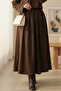 Pleated Zip Melton Skirt