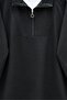 Half Zipper High Neck Combed Cotton Suit - Black - 4