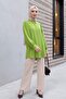 Balloon Sleeve Straight Tunic - Pistachio Green - 3