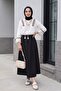 Lace Sleeve Tassel Blouse with Lace Collar -White - 5