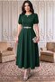 Black Watermelon Sleeve Midi Length Dress