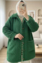 Plush Jacket with Button Pockets - Green