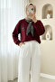 Scarf with Leopard Emblem 3 Thread Sweat -Burgundy