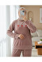 Embossed Lettered French Velvet Pajama Set -G.Kurusu - 2