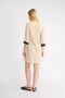 Summer Beige-Navy Blue Linen Dress - 5