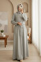 Beli Drapeli Double Lace-Up Thessaloniki Long Dress -Beige