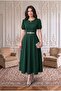 Black Watermelon Sleeve Midi Length Dress - 2