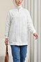 Zippered Lined Stone and Beaded Tunic -White