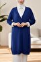 Buttoned Winter Hijab Knitwear Cardigan -Cobalt Blue