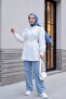 Thick Striped Buckle Belted Shirt - Light Blue - 3