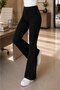Lycra Spanish Leg Buttoned Women's Trousers - 3
