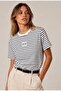 Organic Cotton Striped Chest Embroidered Tshirt - 2