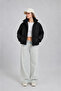 Women's Black Oversize Stand Collar Puffer Jacket - 4