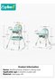 Baby High Chair for Toddlers, Foldable Children Highchairs, Kids Dining Chair, Infant Feeding Booster Seat, Babies Rocker with Footrest, Backrest, 4 Wheels and Removable Tray - 8