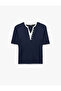 Regular Fit Short Sleeve Layered Henley Collar Buttoned Knitwear Sweater - 5