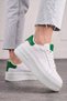 Daily Women's White Green Sneaker Lace-Up Lightweight Thick High-Sole Sports Shoes 065 - 5