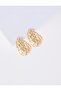 Silver Color Asymmetrical Drop Model Textured Earrings - 3