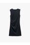 Drapeli Slim Fit Crew Neck Sleeveless Striped Mini Dress - 5
