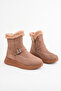 Women's Mink Suede Plush Fur Buckle Zipper Winter Boots Thick Sole Casual Boots