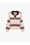 Regular Fit Polo Collar Long Sleeve Knitwear Argyle Patterned Sweater - 2