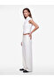 Slim Fit Cap Sleeve Decorated Buttoned Stand Mandarin Collar Shirt with Napoleon Closure Detail - 3
