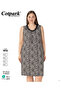 Women's Large Size Viscose Combed Fabric Zero Sleeve Lace Detailed Nightgown 10726