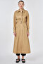 Button Detailed Trench Coat Beige - 3