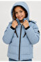 Boys/Girls Cross-Zipper Model Coat with Removable Hood and Plush Lining Inside, Nova Fabric, Ice Blue Color - 7