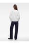 Modal Fabric Crew Neck Long Sleeve Shirt with Napoleon Closure Detail - 4