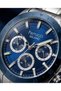 Milano Men's Wristwatch 40 mm Steel Band Navy Blue Dial Orange Detail Calendar 3 Atm - 2